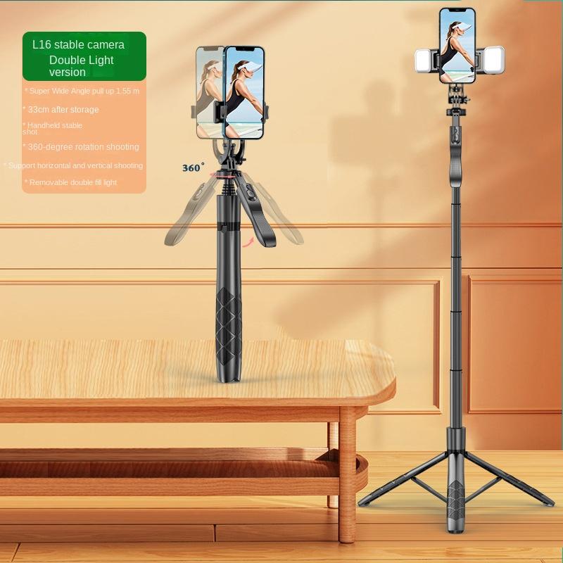 Mobile Bluetooth selfie pole L16 dual fill light handheld stabilizer floor extendable pole live streaming bracket tripod