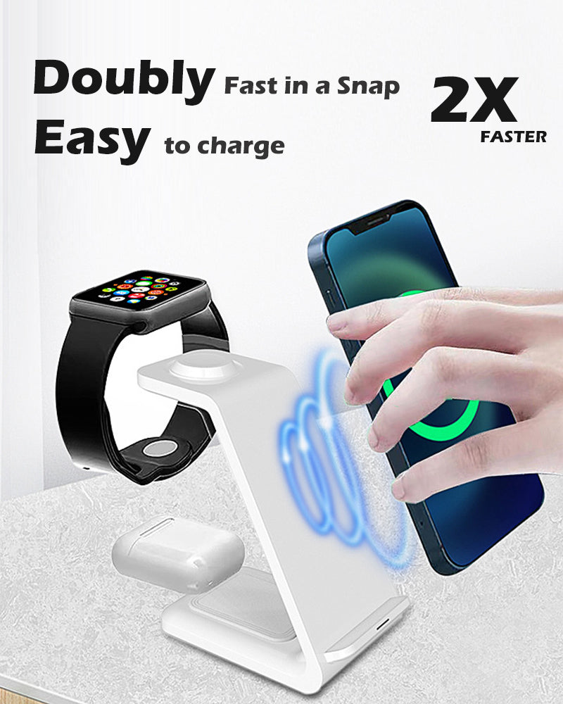 3-in-1 Multifunctional Vertical Mobile Phone Holder Dual Coil Fast Charging For Apple Android Wholesale Wireless Charger